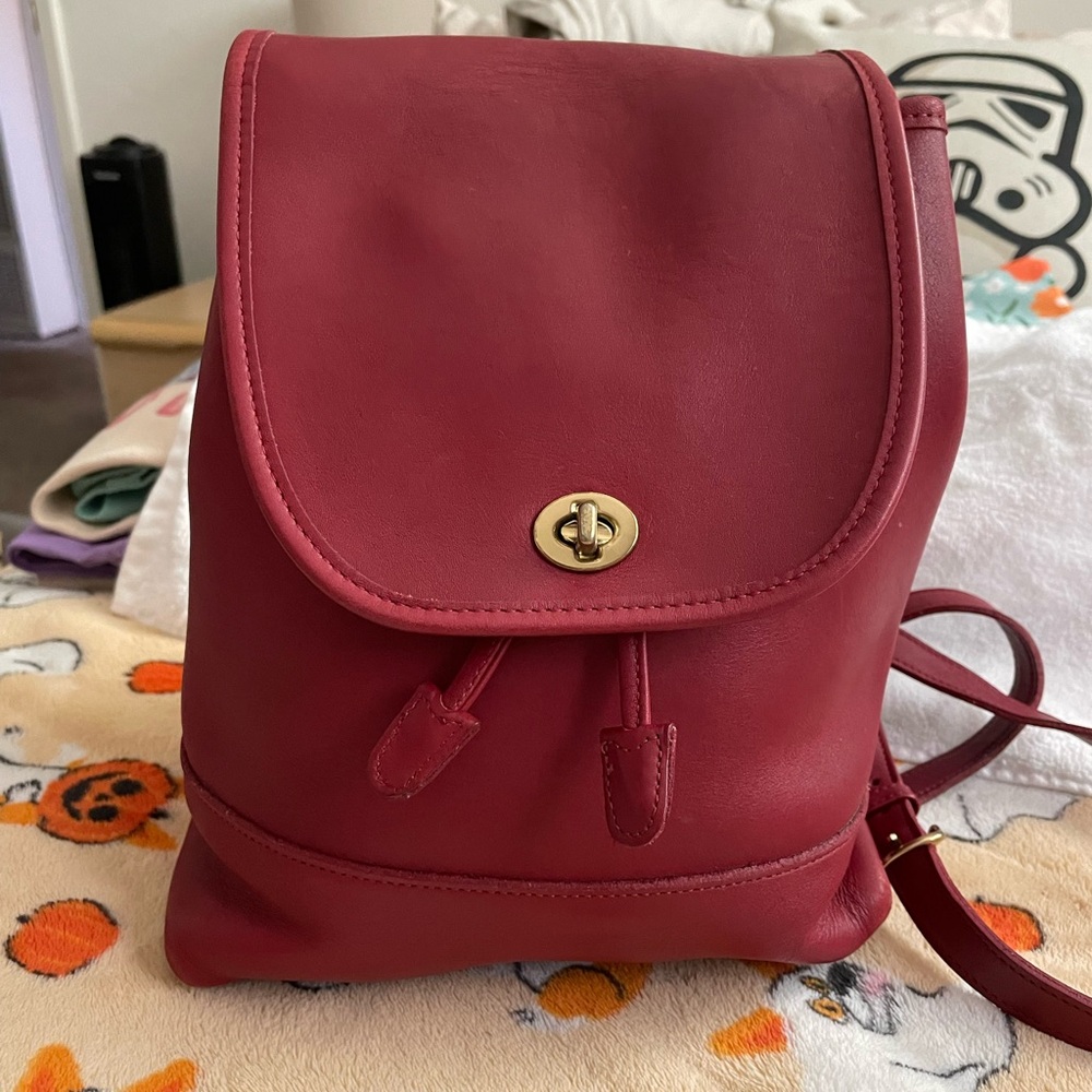vintage red Coach backpack